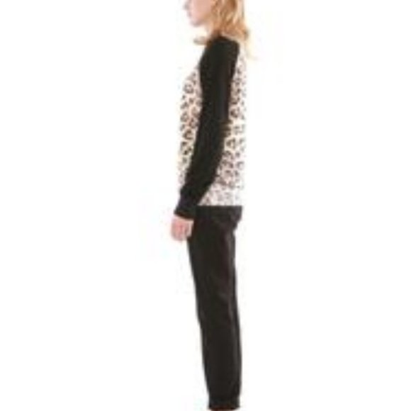 Hye Park and Lune Julian Raglan Sweatshirt Leopard Print Black Sleeves NEW! - Picture 4 of 5